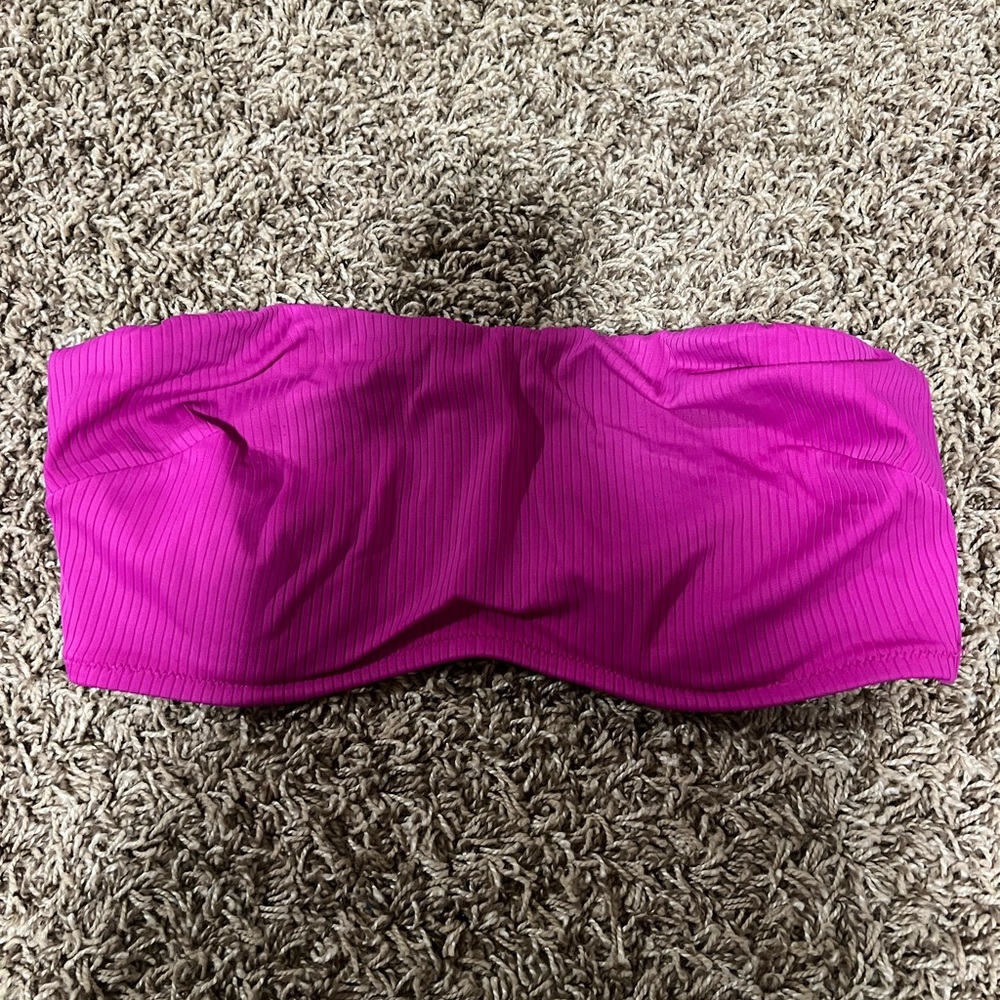 SHORE + SHADE purple bandeau women’s swim top